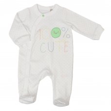 E03275: Baby " 100% Cute" Cotton Sleepsuit (NB-3 Months)